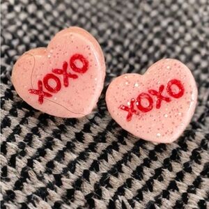 Pink Heart XOXO Earrings